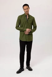 By Diess Collection Blusenshirt Shirt Dunkelgrün/Grün
