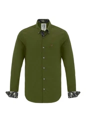 By Diess Collection Blusenshirt Shirt Dunkelgrün/Grün