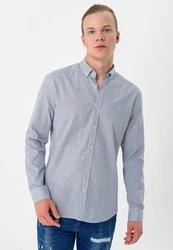 Moxx Paris Blusenshirt Casual Shirts Grau/Hellblau/Blau