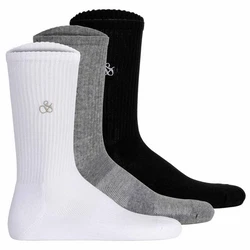 Scotch & Soda Kurzsocken Herren 3er Pack Weiß/Schwarz/Grau/Dunkelgrau/Hellgrau