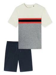 Schiesser Pyjama Casual Nightwear Grau/Mischfarben/Dunkelblau/Hellgrau/Khaki