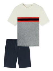 Schiesser Pyjama Casual Nightwear Grau/Mischfarben/Dunkelblau/Hellgrau/Khaki