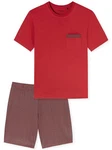 Schiesser Shorty Comfort Nightwear Rot/Braun/Dunkelrot
