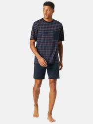 Schiesser Pyjama Rundhals - Comfort Essentials (2 tlg) Dunkelblau