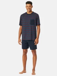 Schiesser Pyjama Rundhals - Comfort Essentials (2 tlg) Dunkelblau