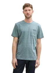 TOM TAILOR T-Shirt mit Brusttasche Grün/Türkis/Hellblau/Grau
