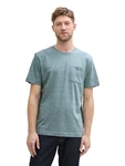 TOM TAILOR T-Shirt mit Brusttasche Grün/Türkis/Hellblau/Grau