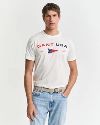 Gant T-Shirt aus Bio-Baumwolle Regular Fit Weiß/Creme/Grau/Gelb/Khaki/Dunkelblau/Gold