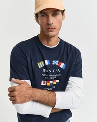 Gant T-Shirt aus Bio-Baumwolle Regular Fit Blau/Dunkelblau/Hellblau