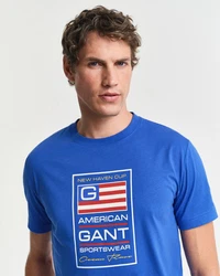 Gant T-Shirt aus Bio-Baumwolle Regular Fit Blau/Dunkelblau/Mintgrün/Grau