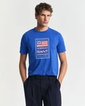 Gant T-Shirt aus Bio-Baumwolle Regular Fit Blau/Dunkelblau/Mintgrün/Grau