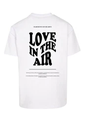 Merchcode T-Shirt Love In The Air Heavy Oversize Tee Weiß/Rot