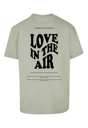 Merchcode T-Shirt Love In The Air Heavy Oversize Tee Dunkelgrün/Khaki/Grün/Hellgrün