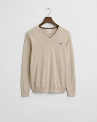 Gant Strickpullover CLASSIC COTTON V-NECK beigemeliert