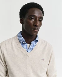 Gant Strickpullover CLASSIC COTTON V-NECK beigemeliert