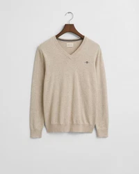 Gant Strickpullover CLASSIC COTTON V-NECK beigemeliert