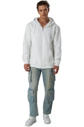 Smith & Solo Hoodie Sweatshirt mit Reißverschluss Weiß/Creme/Hellgrau/Grau/Hellblau