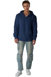 Smith & Solo Hoodie Sweatshirt mit Reißverschluss Dunkelblau/Blau