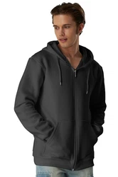 Smith & Solo Hoodie Sweatshirt mit Reißverschluss Schwarz/Dunkelgrau/Hellgrau