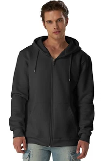 Smith & Solo Hoodie Sweatshirt mit Reißverschluss Schwarz/Dunkelgrau/Hellgrau