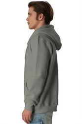 Smith & Solo Hoodie Sweatshirt mit Reißverschluss Hellgrau/Dunkelgrün