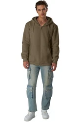 Smith & Solo Hoodie Sweatshirt mit Reißverschluss Khaki/Dunkelgrün/Braun/Grau