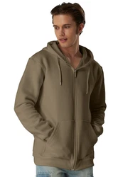 Smith & Solo Hoodie Sweatshirt mit Reißverschluss Khaki/Dunkelgrün/Braun/Grau