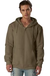 Smith & Solo Hoodie Sweatshirt mit Reißverschluss Khaki/Dunkelgrün/Braun/Grau