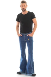 Comycom Schlagjeans Herren STAR EASY FRINGS Schwarz/Orange/Hellblau/Rot/Blau