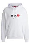 HUGO Sweatshirt Hoodie Dewgili Relaxed Fit Creme/Grau/Weiß/Beige