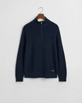 Gant Strickpullover RIBBED COTTON HALF ZIP Dunkelblau/Hellblau
