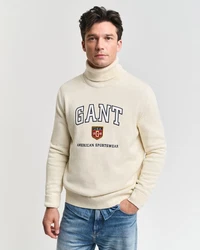 Gant Strickpullover Graphic Turtleneck Orange/Grau/Khaki/Gelb