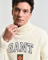 Gant Strickpullover Graphic Turtleneck Orange/Grau/Khaki/Gelb