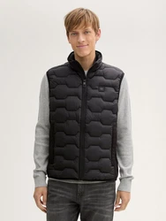 TOM TAILOR Steppweste Hybrid Lightweight Schwarz/Dunkelgrau
