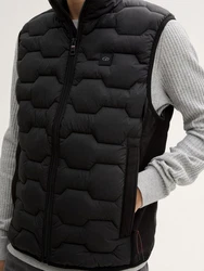 TOM TAILOR Steppweste Hybrid Lightweight Schwarz/Dunkelgrau