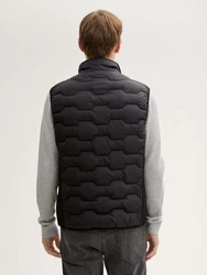 TOM TAILOR Steppweste Hybrid Lightweight Schwarz/Dunkelgrau
