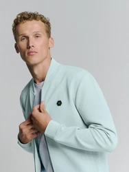 NO EXCESS Sweatshirt Bomber Sweatjacke aqua