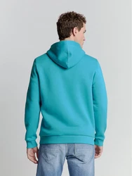 NO EXCESS Sweatshirt Hoodie Sunset - Relaxed Fit Türkis/Gelb/Hellblau/Grün/Mintgrün