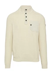 s.Oliver Strickpullover Strick-Troyer Khaki/Beige/Creme/Weiß