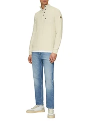 s.Oliver Strickpullover Strick-Troyer Khaki/Beige/Creme/Weiß