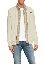 s.Oliver Strickjacke mit Bomber-Kragen Khaki/Creme/Beige