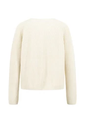 FYNCH-HATTON Strickpullover Basic Pullover Regular Fit Weiß/Gelb/Creme/Beige