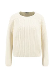 FYNCH-HATTON Strickpullover Basic Pullover Regular Fit Weiß/Gelb/Creme/Beige
