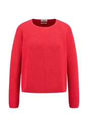 FYNCH-HATTON Strickpullover Basic Pullover Regular Fit Rot/Rosa