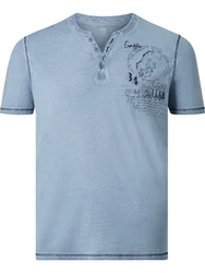 Jan Vanderstorm T-Shirt GODBERT Hellblau/Grau/Blau