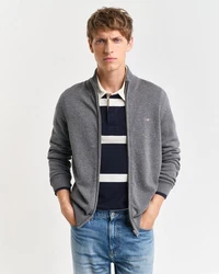 Gant Strickjacke CASUAL COTTON ZIP CARDIGAN Grau