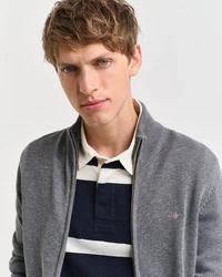 Gant Strickjacke CASUAL COTTON ZIP CARDIGAN Grau