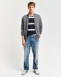 Gant Strickjacke CASUAL COTTON ZIP CARDIGAN Grau