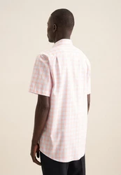 seidensticker Businesshemd Regular Kurzarm Button-Down-Kragen Rosa