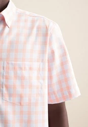 seidensticker Businesshemd Regular Kurzarm Button-Down-Kragen Rosa